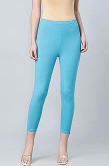 TWIN BIRDS Viscose Elastane Stretch Leggings for Women | Mid Rise Skinny Fit, High Ankle & 7/8 Cropped Length Active Legging