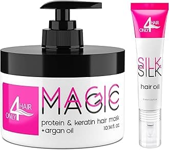 ONLY4HAIR Magic Hair Mask Protein & Keratin & Argan Oil Treatment Deep Conditioner for Repair Dry Damaged Color Treated Bleached Hair Hydrating Conditioning
