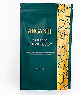 Argan' It Moroccan Organic Red Rhassoul Clay - Skin care mask for deep cleansing, nourishing, detoxifying Skin & Hair Cleanser from Red Lava organically mined