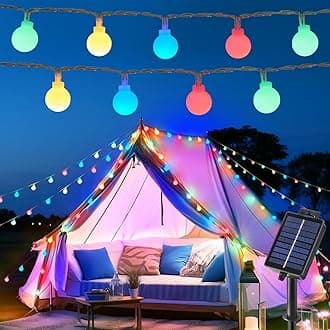 Brightown Solar Lights Outdoor Waterproof, 19.6Ft 60 LED Globe Solar String Lights for Outside, 8 Modes Outdoor Solar Lights for Yard Balcony Patio Tree Canopy Party (Multicolor)