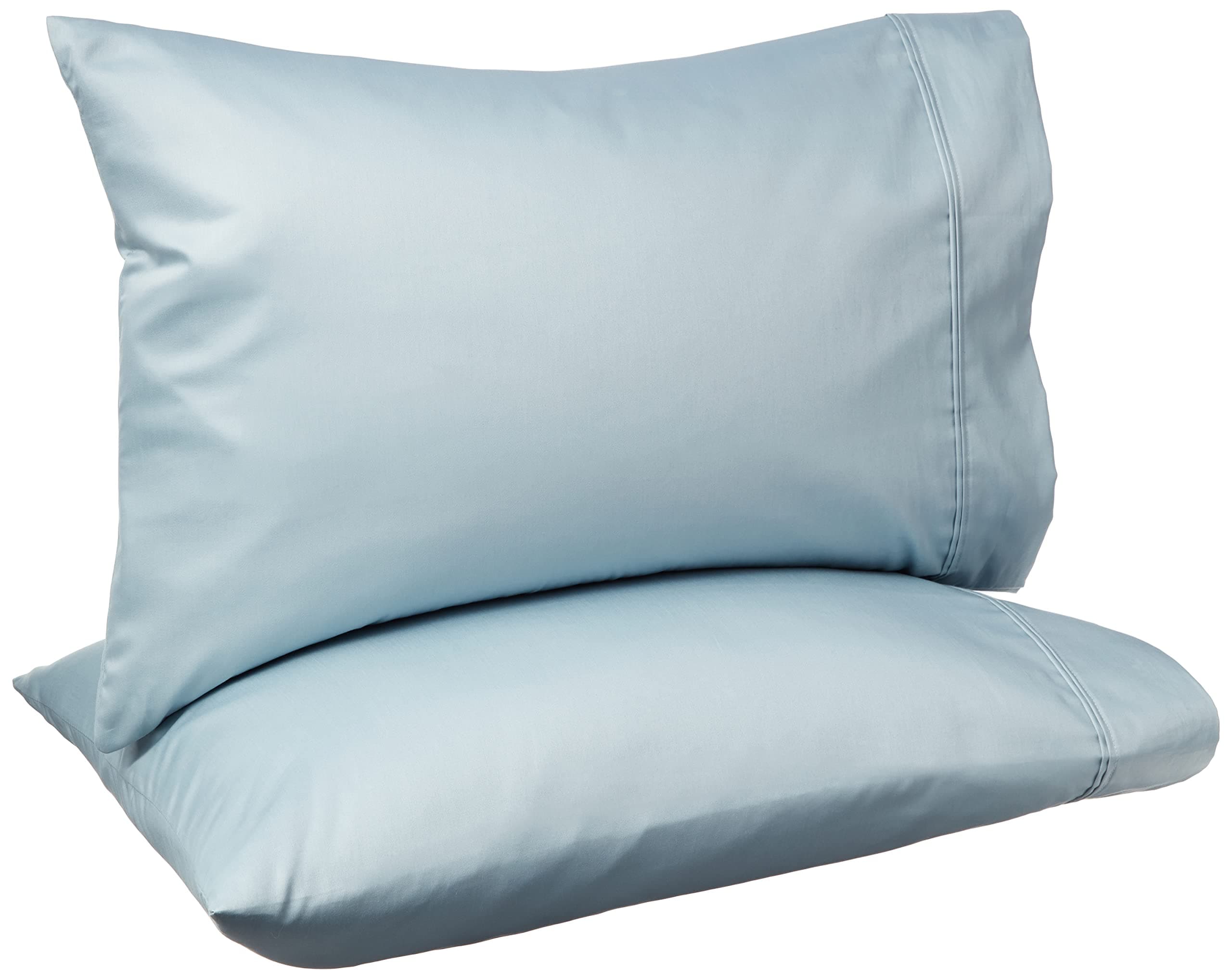 400 Thread Count Cotton Pillow Case, Standard, Set of 2, 30" L x 20" W, Smoke Blue