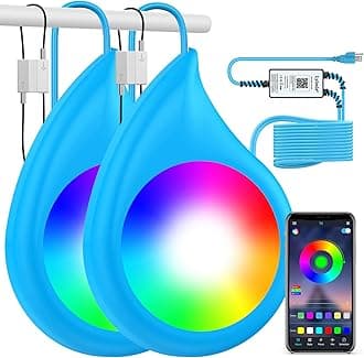 LyLmLe Submersible Pool Lights 40 W Double Light with 6.5 m Cable for Each Light, 12 V Magnetic Controlled App LED Spotlights, Dimmable, Timer, IP68 Waterproof for Pool, Above Ground Steel