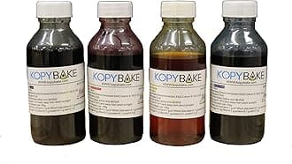 - KOPYBAKE Edible Printer Inks, Compatible with Epson and Canon Edible Printers, Available in 4 Colors - Cyan, Magenta, Yellow and Black, 100 ML