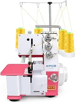 KPCB Serger Sewing Machine with Upgraded LED Light and Accessories Kit, Heavy-Duty Durable Metal Frame Overlock Machines (Pink)