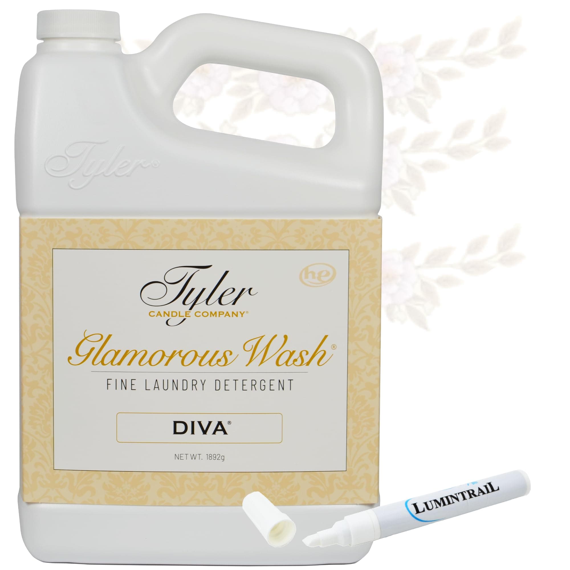 Tyler DIVA Glamorous Wash Laundry Detergent- 64 oz. - With Stain Remover Pen - DIVA Wash Liquid Detergent Designed for Sensitive Fabrics - Hand and Machine Washable