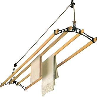 Sheila Maid ®, Original Indoor Ceiling Clothes Laundry Drying Airer Rack - 4 Rail- 57 "(145cm) Long - Grey Cast Iron