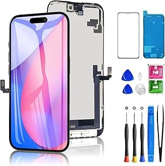 for iPhone 16 Plus Screen Replacement, 6.7 inch LCD Display 3D Touch Full HD Digitizer Frame Assembly, Compatible with A3290, A3082, A3289, A3291 Models, Repair Kit + Screen Tempered Protector