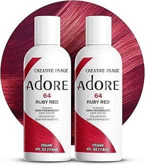 Adore Semi-Permanent Haircolor #064 Ruby Red 4 Ounce (118ml) (2 Pack)