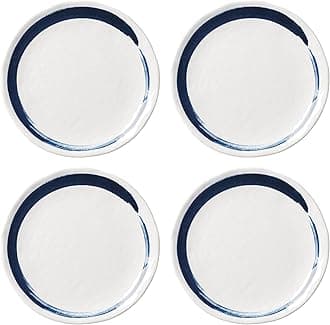 895237 Blue Bay Melamine Dinner Plates, Set of 4, Lightweight Melamine Material