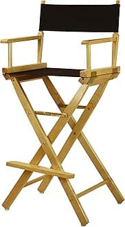 Director's Chair ,Natural Frame/Black Canvas,30" - Bar Height