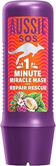 Aussie SOS 1 Minute Miracle Repair Rescue Mask 250ml to Deeply Nourish Dry, Damaged Hair
