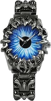 BARAMON Watch for Men Retro Fashion Vintage Wristwatch Casual Gothic Steampunk Quartz Analog Hand Watches Hip Hop Cool Alien Y2K Male Clock