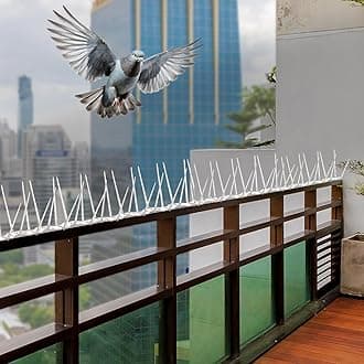 Amazon Brand - Solimo Bird and Pigeon Control Spikes | Weather Resistant | 13 in x 1 in x 3.7 in | Maintenance-Free (50 Pcs)