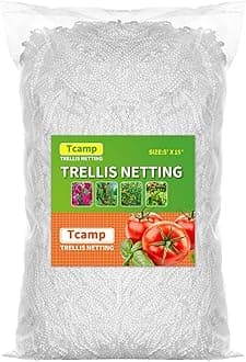 Tcamp Heavy-Duty Polyester Plant Trellis Netting 5 x 15ft (1 Pack)