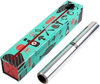 ChicWrap BBQ Tools Refillable Foil Dispenser - One 12"x 30' Roll of Professional Grade Aluminum Foil - Reusable Dispenser w/Slide Cutter - Kosher Certified - Reduces Waste & Saves Money