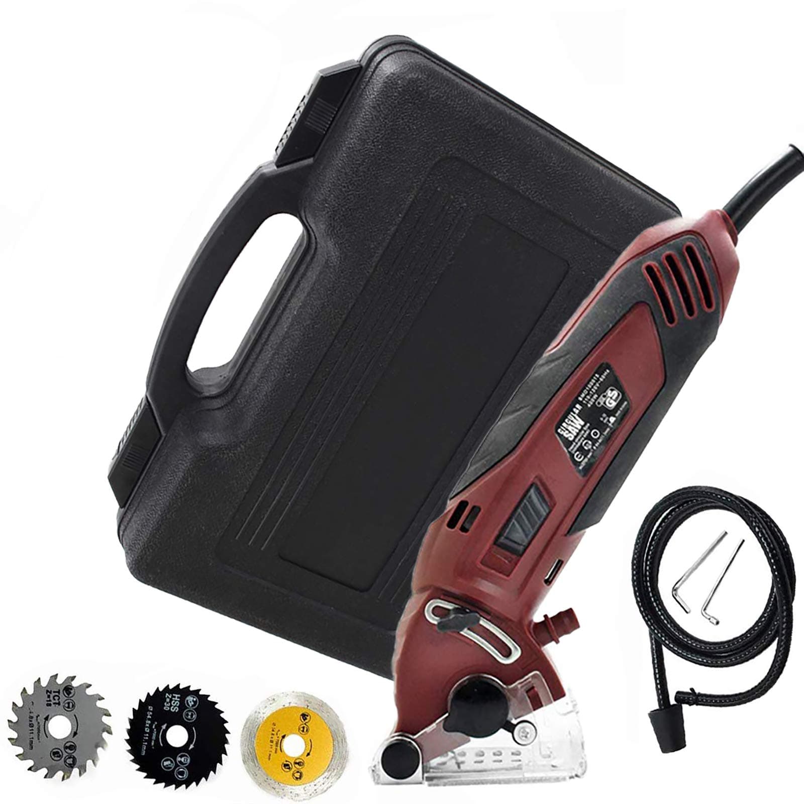 Mini Circular Saw Set,400W Multi-Function Professional Compact Circular Saw with 3 Carbide Tipped Blade,Precision Circular Saw DIY Projects for Wood, Metal, Drywall,Tile and PVC Plastic