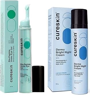 Cureskin Glow Support Combo | Face Cream for Dull Skin & Uneven Tone | Under Eye Gel for Men & Women | Helps Reduce Tan, Visibly Refreshes & Revives Look
