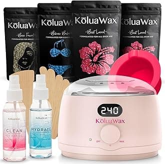 KoluaWax Premium Waxing Kit for Women - Beginner Friendly - Complete Wax Kit that includes 14oz of Wax Beads, Applicator, Pre and Post Care, Suitable for Sensitive Skin (Blush)