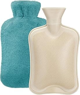 Hot Water Bottle Rubber with Soft Cover (2 Liter) Classic Hot Water Bag for Pain Relief, Cramps, Neck, Shoulders Pain, Relieve Stress, Hot Cold Pack and Feet Warmer, Multifunction for Daily Use.