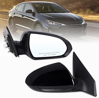 Right Passenger Side Mirror Compatible With 2017 2018 2019 2020 Hyundai Elantra With Manual Folding Power Glass Black Replace#87620F3050(3Pins)