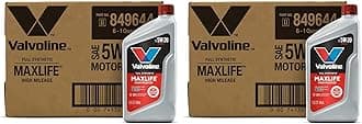 Valvoline Full Synthetic High Mileage with MaxLife Technology SAE 5W-20 Motor Oil 1 QT, Case of 6 (Pack of 2)