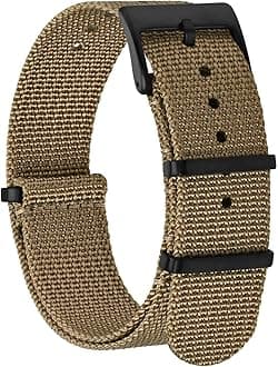 BISONSTRAPNylon watch strap for men, one-piece military bracelet, 18 mm, 20 mm, 22 mm