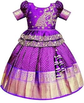 Lehenga Choli Jecquard Traditional South Indian Girls Pattu Pavadai