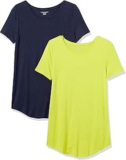 Amazon Essentials Women's Short-Sleeve Scoopneck Tunic, Pack of 2