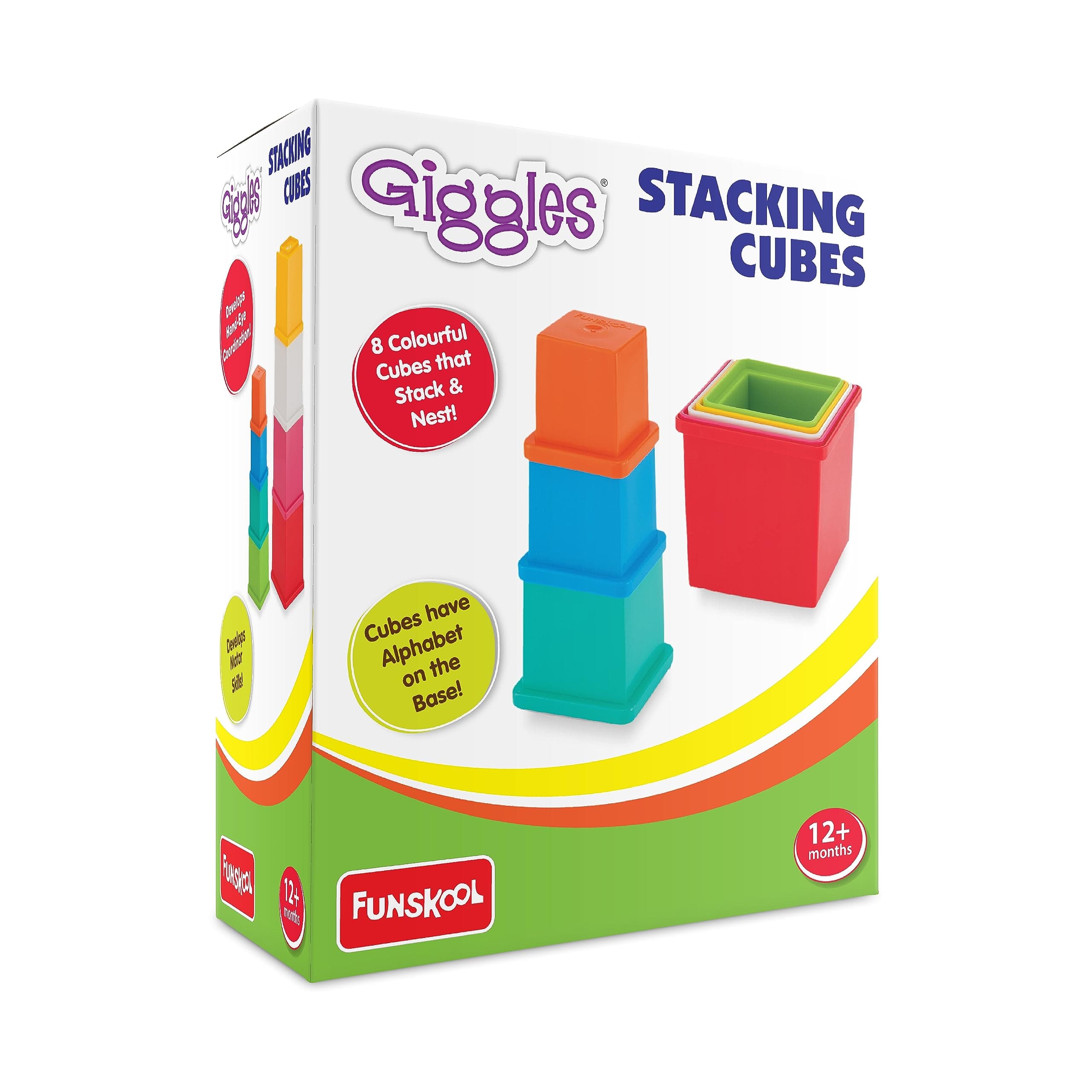 Funskool Giggles Stacking Cubes, Multi Color