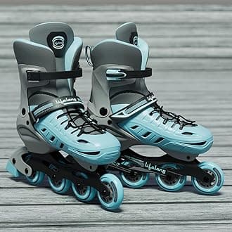 Lifelong Skating Shoes - Roller Skate Shoes - 4 Wheels Inline Skates - Skating Shoes for Boys & Girls - Skate Scooter - Liner Skates - Roller Shoes - 1 Pair of Skates, Blue, M (23.5-26 cm)