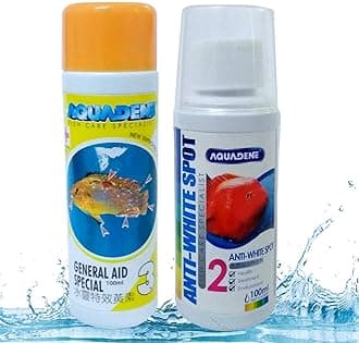 Jainsons Pet Products Aquadene Aquarium Fish Care Special Freshwater and Saltwater Effective Treatment for Fish Tank (100 ML, General AID, Anti White SPOT)