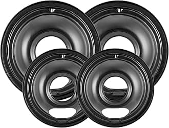 4 Pack Black Cooktop Drip Pans, Compatible with GE Hotpoint Stove. Include 2 Pcs 6'' Range Replacement Drip Pans and 2 Pcs 8 '' Burner Drip Pans for Electric Stove Top