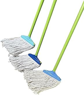ECVV Mop Heavy Duty Industrial Cotton Mop with Long Handle | 120 Cm| Wet Mops for Home | Garage | Office | Workshop | Warehouse Floor Cleaning