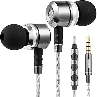 Sephia SP3060VC Wired Earbuds with Mic, in Ear Headphones with Deep Bass, Noise Isolating Earphones, 10mm Drivers, Tangle Free Cable, 3.5mm Jack
