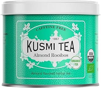 Kusmi Tea Almond Rooibos - 3.5 Loose Tea Tin - Organic Blend of Rooibos & Almond Flavor - Caffeine Free