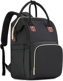 Femuar Diaper Bag Backpack Multifunction Maternity Nappy Baby Bag for Girls & Boys Large Capacity Travel Diaper Bags Dark Black