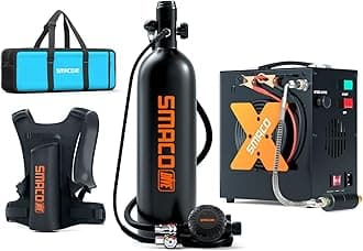 S700 Plus Mini Scuba Tank 1.9L Portable Diving Tank Reusable Pony Bottle for Underwater Exploration Lung Air Tank Kit Diving Cylinder for Emergency Rescue Boat Cleaning Backup Air Source