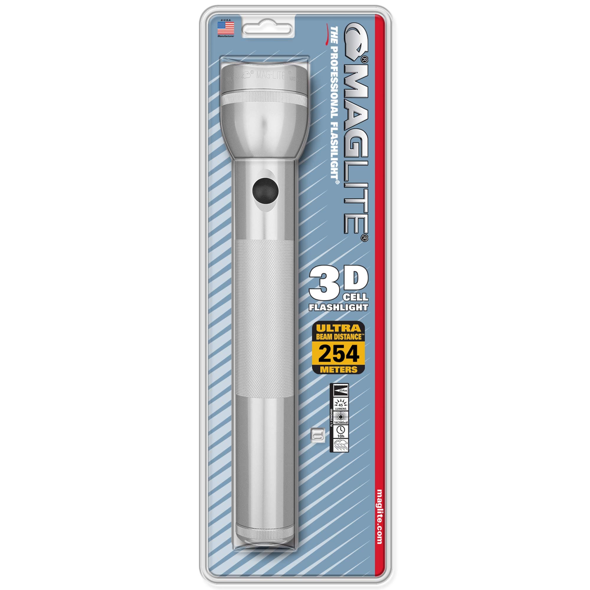 Maglite Blister 3D Cell Flashlight Silver