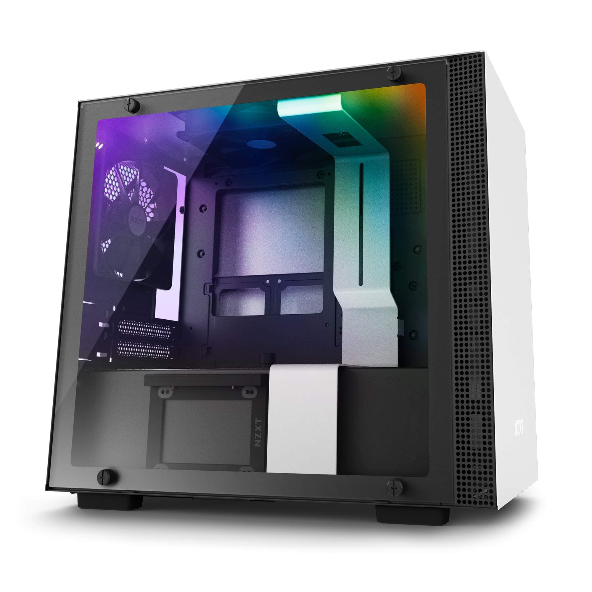 NZXT H200i Mini-ITX Computer Case with Smart Device Matte White/Black (CA-H200W-WB)