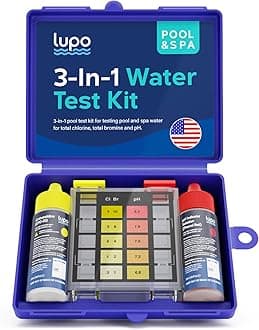 Lupo 3-In-1 Pool Test Kit | Testing For Residential Swimming Pools & Spas Total Chlorine, Bromine Ph Chemical Quick Accurate At-Home Water