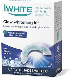 Iwhite Glow Teeth Whitening Kit 10 Pre-Filled - Infused With Natural In The Dark Ingredients Instant Effect Day And Night