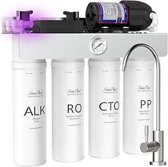 Tankless Alkaline Reverse Osmosis System, Under Sink RO Water Filter System 400GPD, 1.5:1 Pure to Drain, Built-in Booster Pump (T1-400ALK)