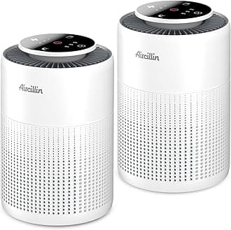 Aircillin 2 Pack Air Purifiers for Home with HEPA Filters, Portable Air Purifier with Nightlight Speed Control, For Bedroom Living Room, 24dB Filtration System, AP070B
