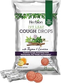 Cough Drops with Ivy Leaf and Thyme, Soothes Sore Throat - for Adults and Children 5 Years and Above, 25 Cts
