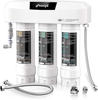 Frizzlife Under Sink Water Filter System, NSF/ANSI 53&42&372 Certified, 8 Layer 0.5 Micron Water Filtration Reduce Chloramine, PFOA/PFOS, Lead, Chlorine, Bad Taste & Odor, Under Counter, SK99-NEW