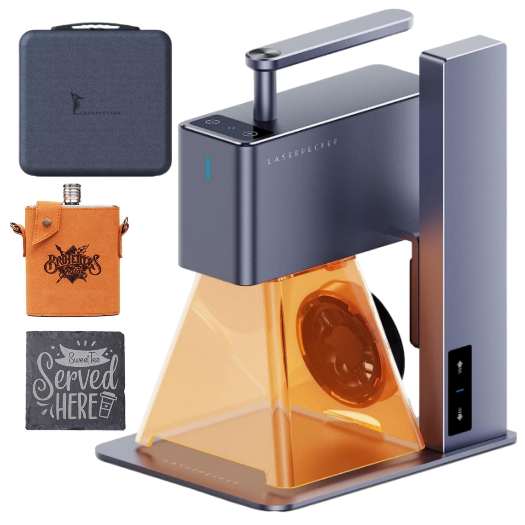 LaserPecker 2 Laser Engraver Basicbox Set, Portable Handleable Laser Engraver and Cutter 36000mm/min High Speed Portable Engraving Machine for Wood/Leather/Kraft/304 Stainless Steel etc.