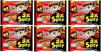 SAMYANG 3X Spicy Buldak Hot Chicken Flavour Instant Korean Noodles - 140 Grams*6Pack (Pack of 6) (Imported)