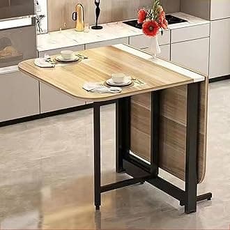 Folding Dining Table, Drop Leaf Dining Table, Extendable Kitchen Table, Space Saving Dining Table, for Kitchen, Bedroom, Living Room (Color : J, Size : 100cm)