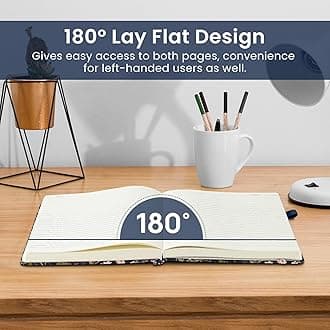 Lined Journal Notebook for Women & Men, Hardcover Leather Journal for writing, A5 College Ruled Notebook for Work & Note Taking, Perfect for Office School Home Supplies, 160 Pages, Patchwork Floral