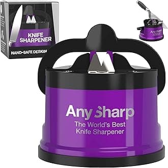 AnySharp Pro Metal Knife Sharpener with Suction, Ultraviolet